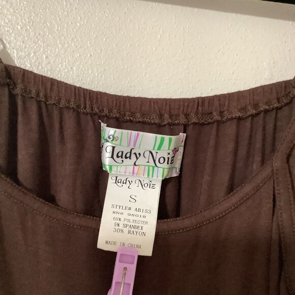Lady Noiz Lagenlook Bohemian Forest Fairy Fairycore Brown Ruffle Slip Dress S - Picture 8 of 8